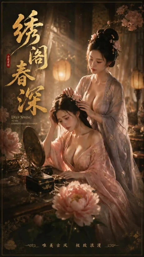 《绣阁春深》古装女同AI短剧成人向