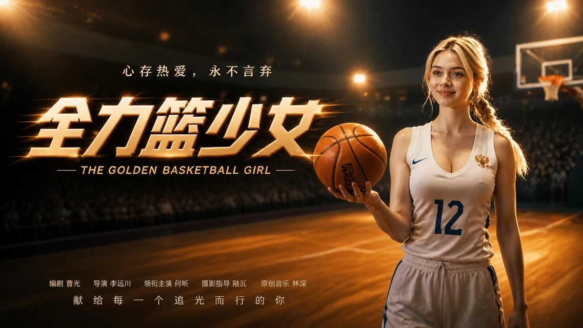 金发少女释放情欲和男子在篮球馆发生的剧烈运动