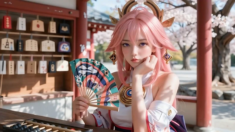 AI Cosplayer Hui 《稻初》原神八重神子的汤泉服务