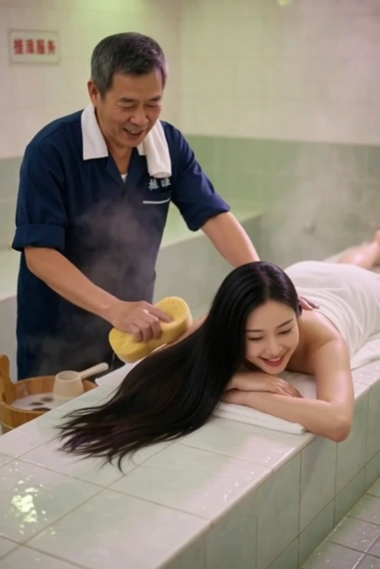 搓澡大爷上班的一天