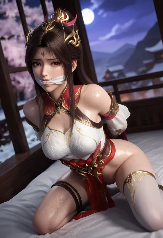 AI Porn - 萧潇：红白战装夜景交合视频图集 140P10V